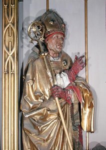 St. Augustine, fra Isenheim-altertavlen, ca. 1490 (forgylt tre)